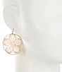 Color:Blush/Gold - Image 2 - Thread Wrapped Flower Drop Earrings