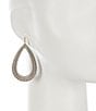 Color:Grey/Gold - Image 2 - Thread Wrapped Open Teardrop Drop Earrings