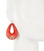 Color:Red - Image 2 - Thread Wrapped Teardrop Drop Earrings
