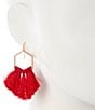 Southern Living Triangular Wire Red Thread Multi Tassel Drop Earrings, Color:Gold/Red - Image 2