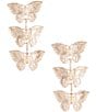 Color:Gold - Image 1 - Triple Butterfly Drop Earrings