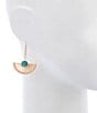 Southern Living Turquoise Open Metal Fan Resort Drop Earrings - Image 2