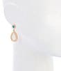 Southern Living Turquoise Oval Stud White Shell Epoxy Teardrop Earrings - Image 2