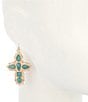 Southern Living Turquoise Stone Cross Drop Earrings - Image 2