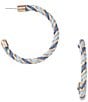 Southern Living Twisted Thread Wrapped Hoop Earrings, Color:Blue - Image 1