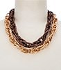 Southern Living Two-Tone Double Chain Statement Necklace - Image 1
