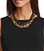 Southern Living Two-Tone Double Chain Statement Necklace - Image 2
