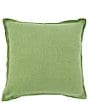 Color:Turf Green - Image 1 - Velvet & Linen Reversible Oversize Square Pillow