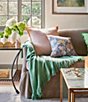 Color:Turf Green - Image 3 - Velvet & Linen Reversible Oversize Square Pillow