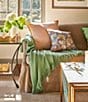 Color:Turf Green - Image 5 - Velvet & Linen Reversible Oversize Square Pillow