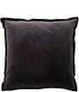 Southern Living Velvet & Linen Reversible Oversize Square Pillow, Color:Black Beauty - Image 1