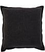 Southern Living Velvet & Linen Reversible Oversize Square Pillow, Color:Black Beauty - Image 2