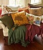Southern Living Velvet & Linen Reversible Oversize Square Pillow, Color:Adobe - Image 4