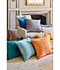 Southern Living Velvet & Linen Reversible Oversize Square Pillow, Color:Adobe - Image 6