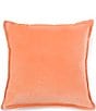 Color:Peach Pink - Image 2 - Velvet & Linen Reversible Oversize Square Pillow
