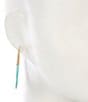 Southern Living Wash Wire Wrapped Round Hoop Earrings, Color:Gold/Turquoise - Image 2