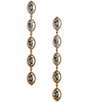 Southern Living Western Diamond Linear Earrings with Semi Precious Stones, Color:Turquoise/Gold - Image 1