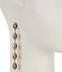 Southern Living Western Diamond Linear Earrings with Semi Precious Stones, Color:Turquoise/Gold - Image 2