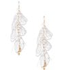 Southern Living White Butterfly Wing Linear Drop Earrings, Color:Gold/White - Image 1