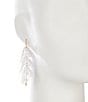Southern Living White Butterfly Wing Linear Drop Earrings, Color:Gold/White - Image 2