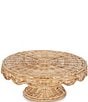 Color:Natural - Image 1 - Wicker Scallop Round Cake Plate Stand
