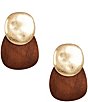 Southern Living Wood Disk Drop Earrings - Image 1
