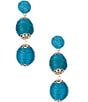 Color:Turquoise - Image 1 - Woven Ball Drop Earrings