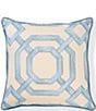 Southern Living Woven Gazebo Trellis Decorative Square Pillow, Color:Spa Blue - Image 1
