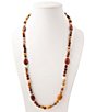 Southern Living x Barse Golden Mookaite Prairie Rose Long Strand Necklace - Image 1