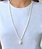 Southern Living x Barse Turquoise Magnesite and Shell Drift Convertible Long Pendant Necklace - Image 2