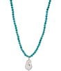 Southern Living x Barse Turquoise Magnesite and Shell Drift Convertible Long Pendant Necklace - Image 1