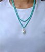 Southern Living x Barse Turquoise Magnesite and Shell Drift Convertible Long Pendant Necklace - Image 3