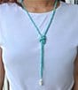 Southern Living x Barse Turquoise Magnesite and Shell Drift Convertible Long Pendant Necklace - Image 4