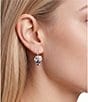 Southern Living x Borrowed & Blue Crystal CZ, Montana, & Light Sapphire Stone Cluster Drop Earrings - Image 2
