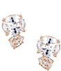 Southern Living x Borrowed & Blue Crystal CZ Oval & Teardrop Stone Stud Earrings - Image 1