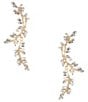 Southern Living x Borrowed & Blue Curve Leaf Linear Earrings - Image 1