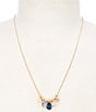 Southern Living x Borrowed & Blue Multi Blue Stone Charm Drop Collar Necklace - Image 1