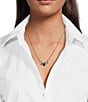 Southern Living x Borrowed & Blue Multi Blue Stone Charm Drop Collar Necklace - Image 2