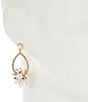Southern Living x Borrowed & Blue Open Hoop with Pearl Cluster Drop Earrings, Color:Crystal/Pearl - Image 2