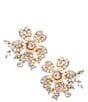Southern Living x Borrowed & Blue Pave Flower Stud Earrings - Image 1