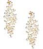 Southern Living x Borrowed & Blue Pearl and Cubic Zirconia Cluster Statement Drop Earrings, Color:Crystal/Pearl - Image 1