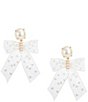 Southern Living x Borrowed & Blue Pearl Stud White Bow Pearl Beaded Drop Earrings - Image 1