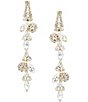 Southern Living x Borrowed & Blue Stone Flower Linear Earrings - Image 1