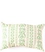 Color:Pink/Green - Image 2 - x Nellie Howard Ossi Collection Indoor/Outdoor Floral Stripe Pillow