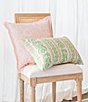 Color:Pink/Green - Image 4 - x Nellie Howard Ossi Collection Indoor/Outdoor Floral Stripe Pillow