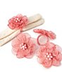 Color:Pink - Image 2 - x Nellie Howard Ossi Collection Sinamay Flower Napkin Rings, Set of 4