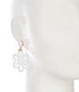 Southern Living Southern Pearlized Resin Double Flower Statement Drop Earrings, Color:Gold/White - Image 2