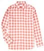 Color:Heather Dusty Coral - Image 1 - Beach Flannel Heather Howland Plaid Long-Sleeve Woven Shirt