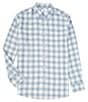 Color:Heather Mountain Spring Blue - Image 1 - Beach Flannel Heather Howland Plaid Long-Sleeve Woven Shirt