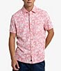 Color:Geranium Pink - Image 1 - Beachcast Floral Print Short Sleeve Woven Shirt